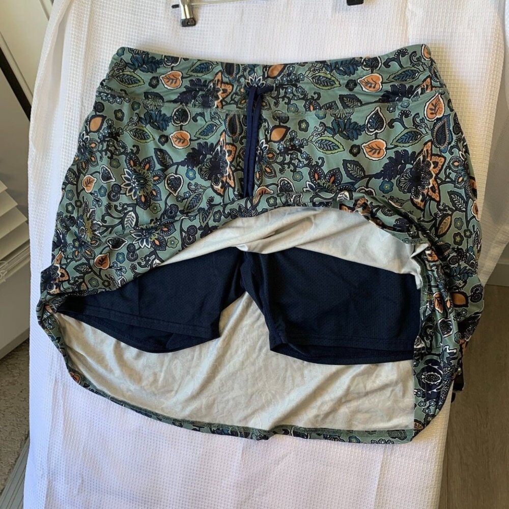 (G-208)BlevonH Women Skort 2XL Floral Print Built-In Shorts Stretch Active Skirt - Picture 4 of 8